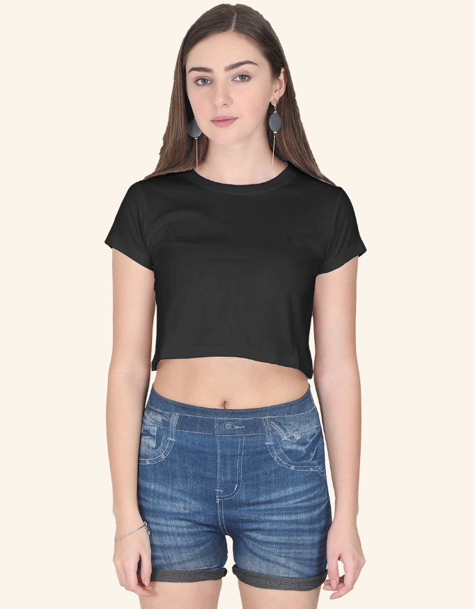 Crop Top Iconic_Black_Front