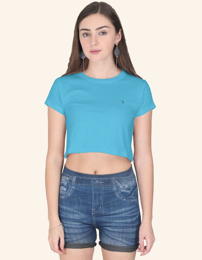Crop Top Iconic_SkyBlue_Front