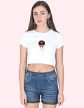 Flower Glob Print Crop-Top_White_Front