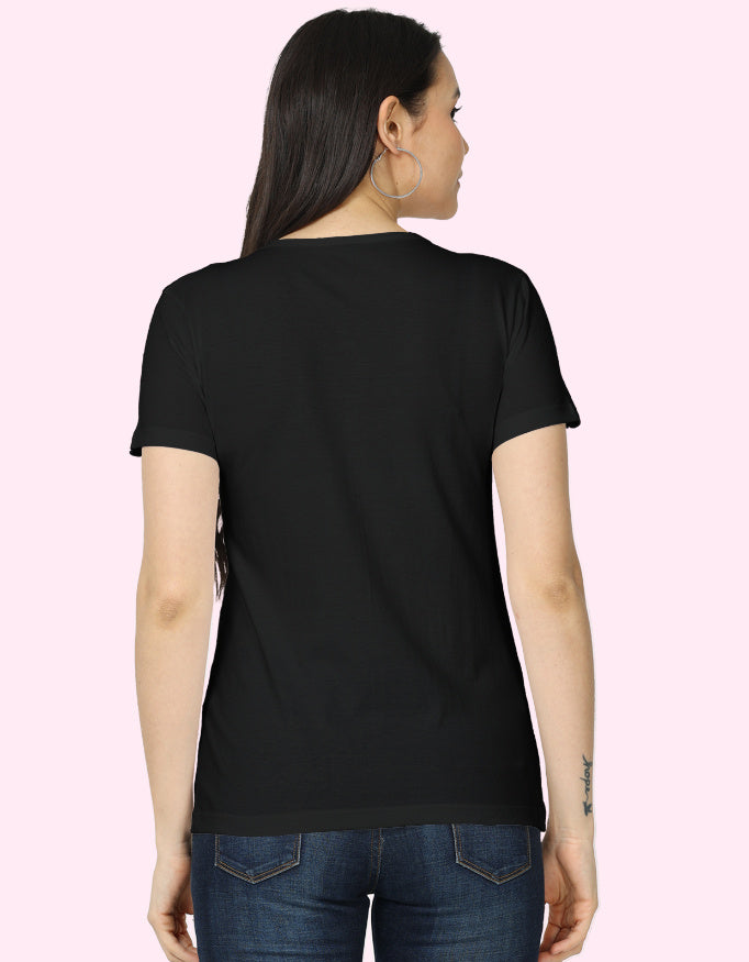 Flower_Tone_Cotton_T-Shirt_Black_Back