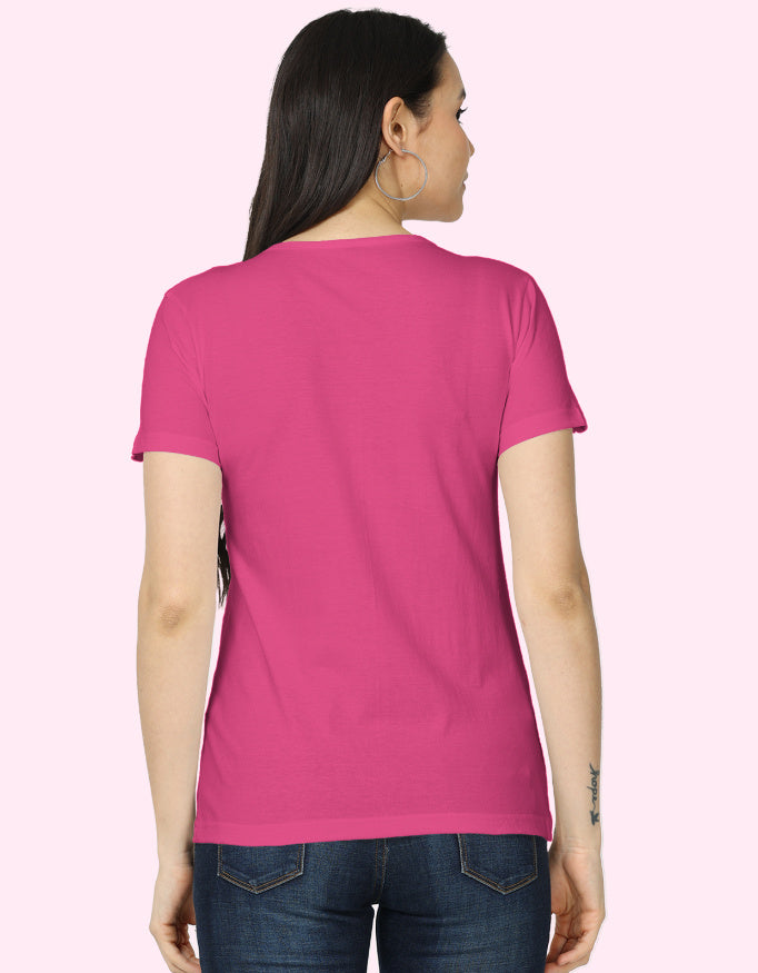 Flower_Tone_Cotton_T-Shirt_Pink_Back