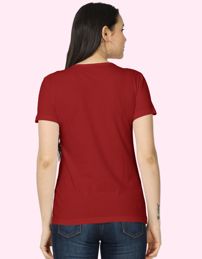 Flower_Tone_Cotton_T-Shirt_Red_Back