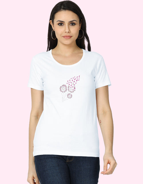 Flower Tone Cotton T-Shirt_White_Front