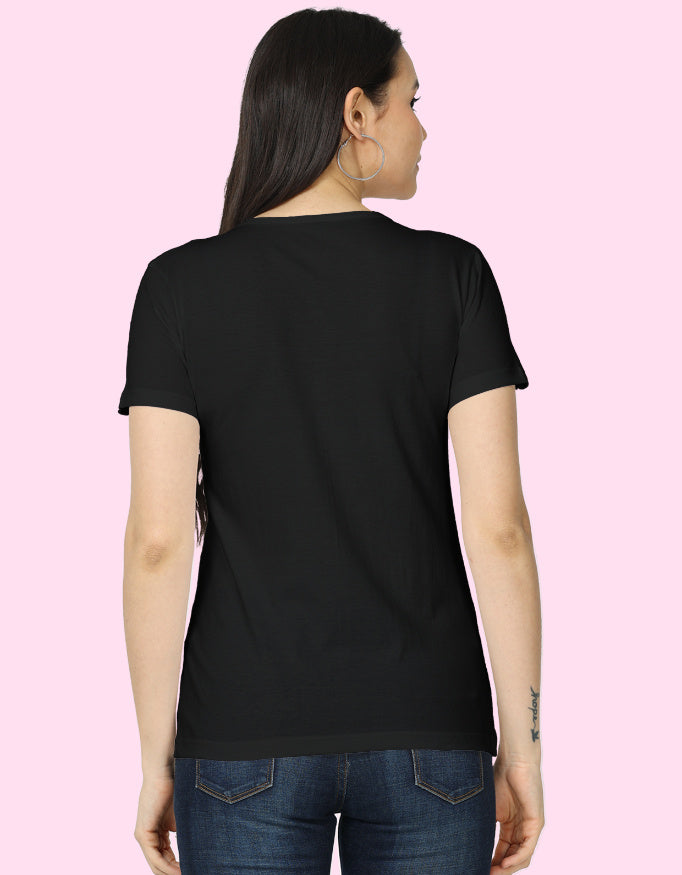Gorgeous ButterFly Cotton Women T-Shirt_Black_Back