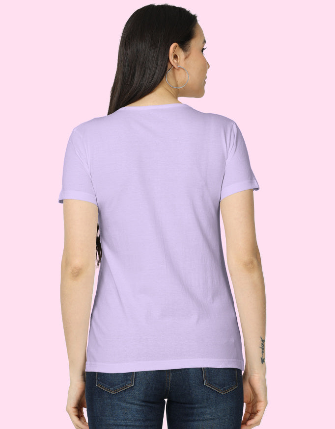 Gorgeous ButterFly Cotton Women T-Shirt_Lavender_Back
