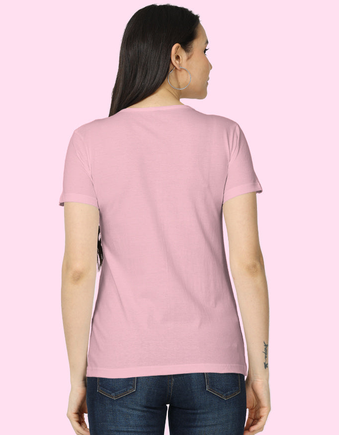 Gorgeous ButterFly Cotton Women T-Shirt_Light_Baby_Pink_Back