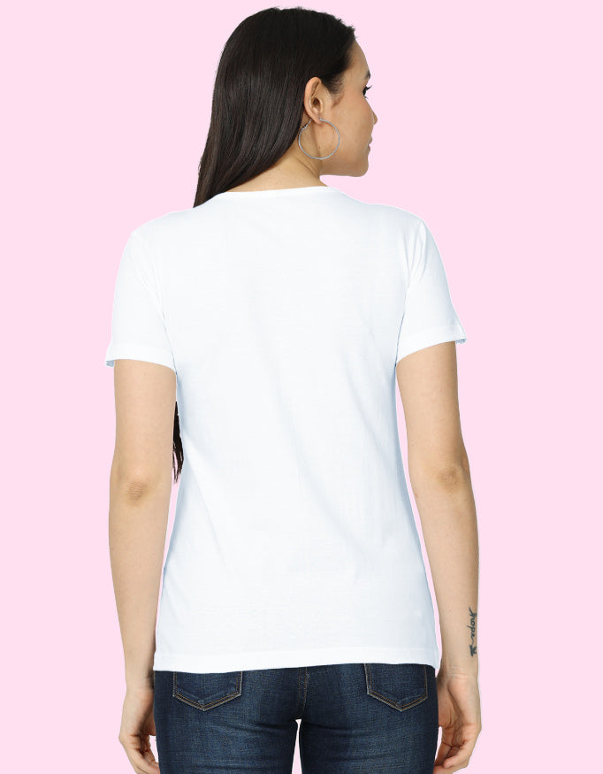 Gorgeous ButterFly Cotton Women T-Shirt_White_Back