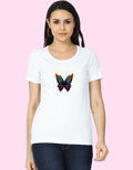 Gorgeous ButterFly Cotton Women T-Shirt_White_Front
