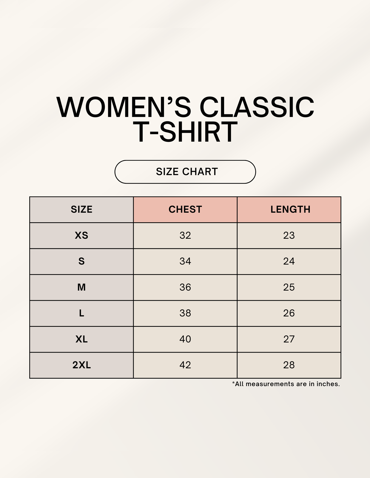 Gorgeous ButterFly Cotton Women T-Shirt_sizechart