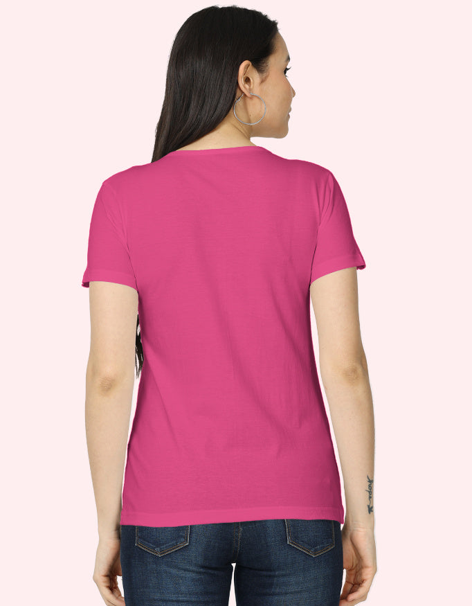 LISBOK Red Love Butterfly Cotton T-Shirt_Pink_Back