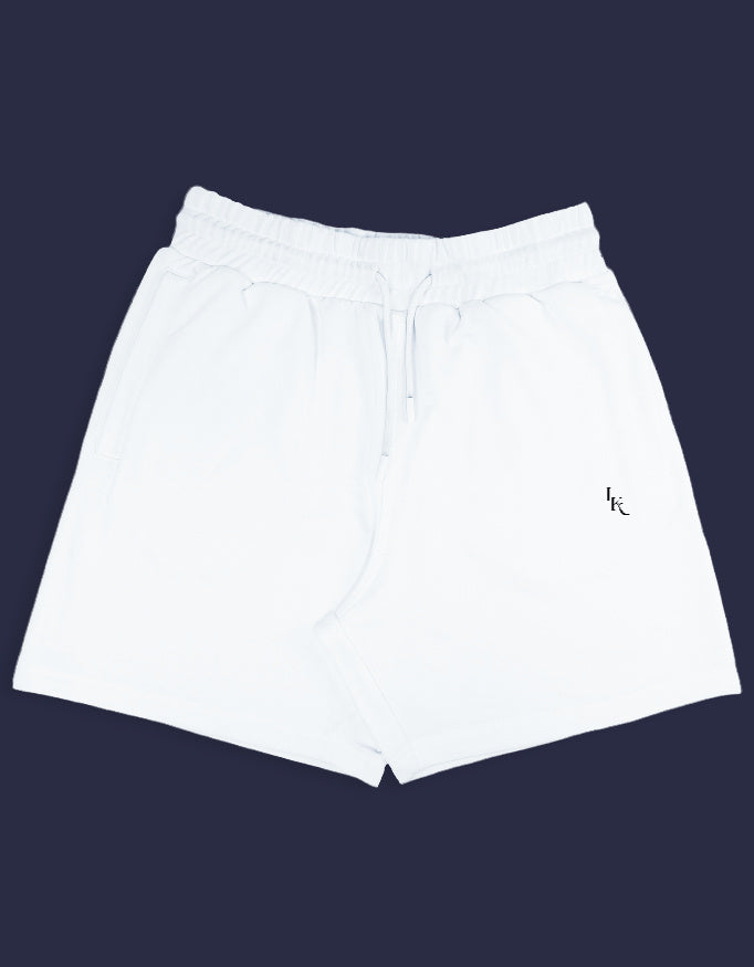Men's Terry Shorts – Ultra Soft, Comfortable & Stylish | Lisbok-Color_White-Front_View