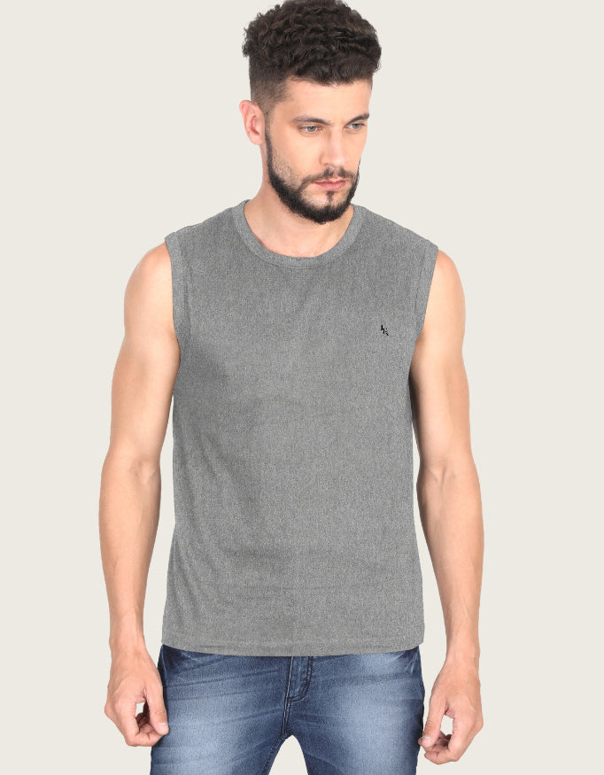Men_s_Sleeveless_T-Shirt_with_Iconic_Charcoal_Melange_Front