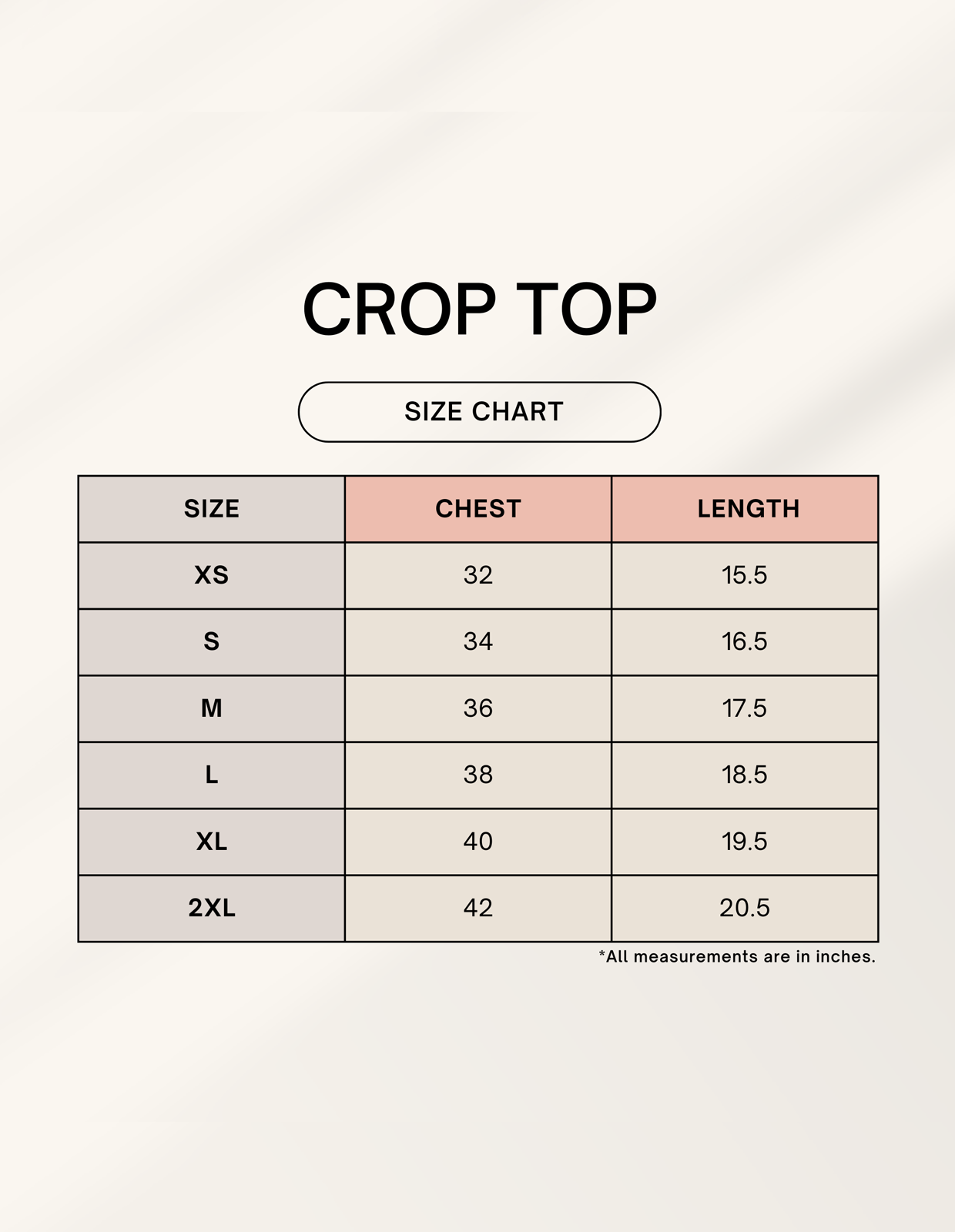 Own Style Crop Top_sizechart