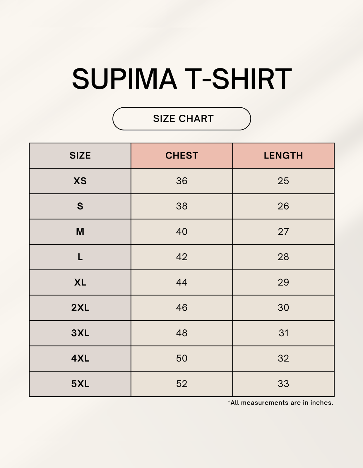 STAY WILD Tee_sizechart