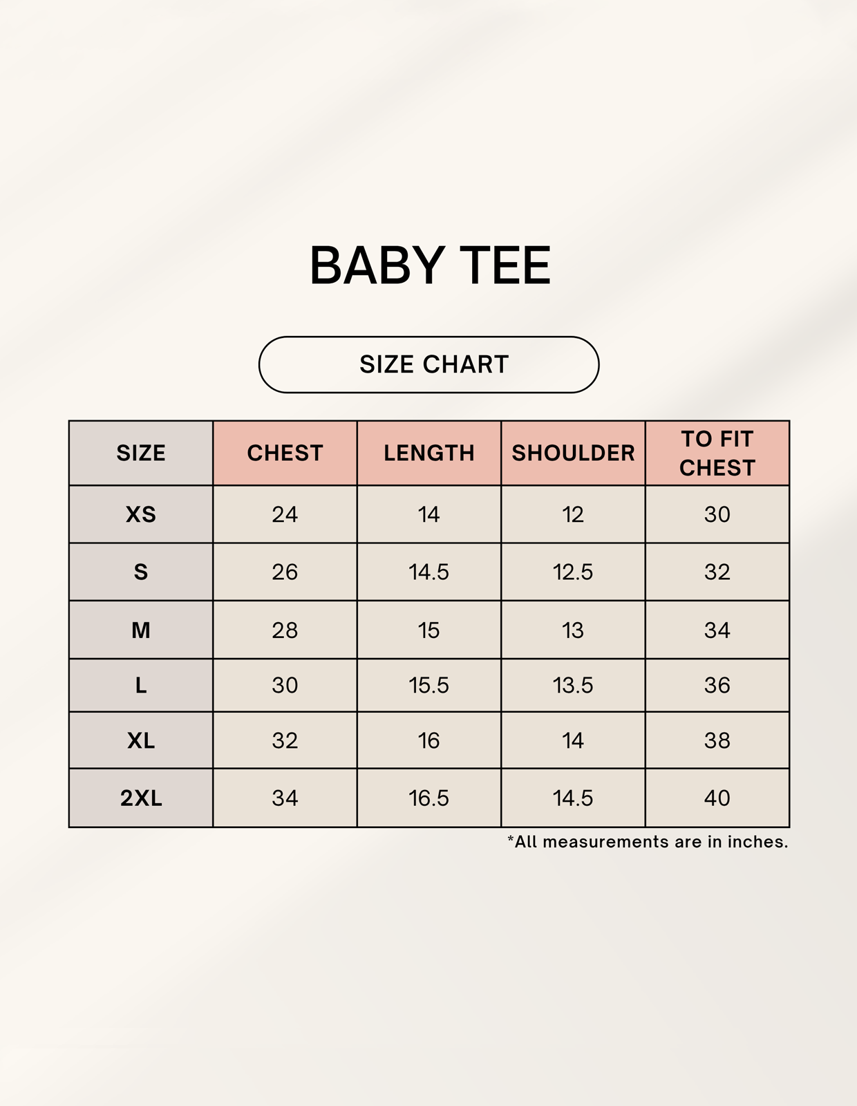 Small Talk Baby Tee_sizechart
