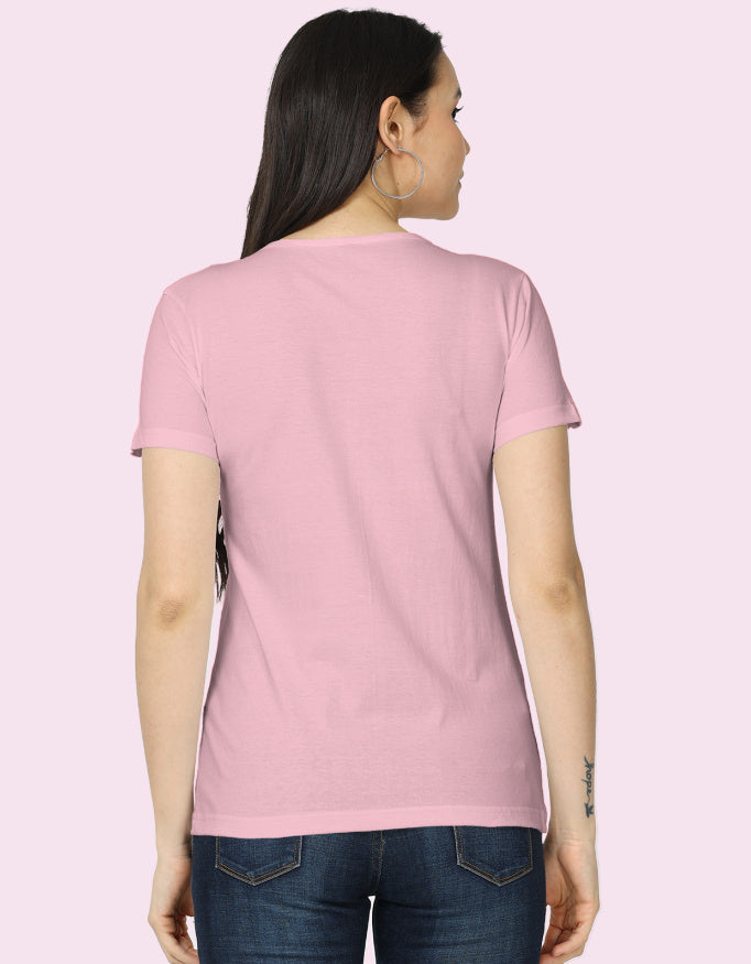Sun Shine Cotton Women T-Shirt_Light_Baby_Pink_Back