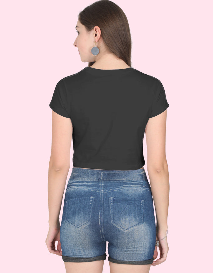 Tic-tac-toe Crop Top_Black_Back