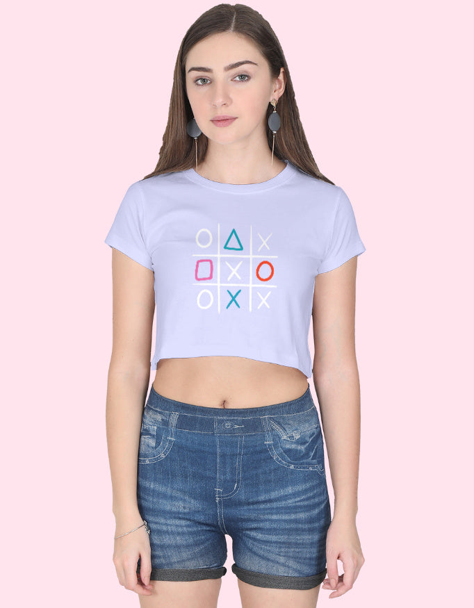 Tic-tac-toe Crop Top_Lavender_Front
