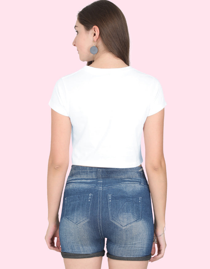 Tic-tac-toe Crop Top_White_Back