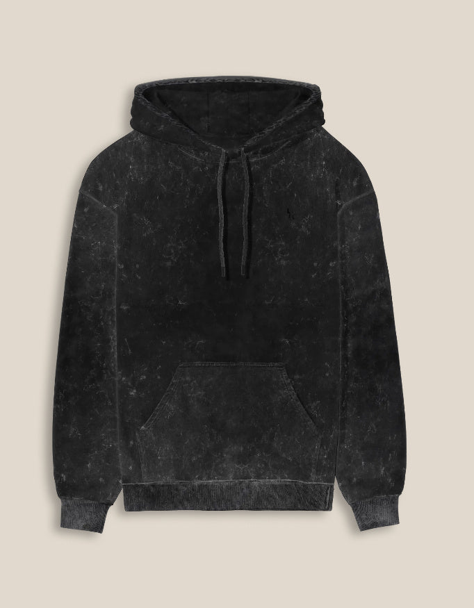 Unisex Acid Washed Hoodie Iconic_Black_Front