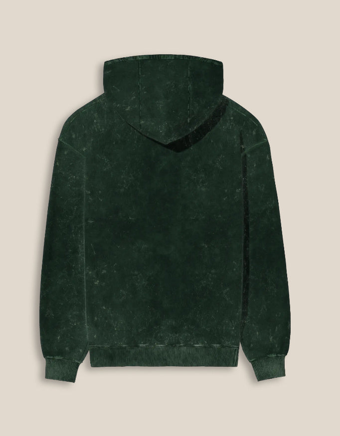 Unisex Acid Washed Hoodie Iconic_Bottle_Green_Back
