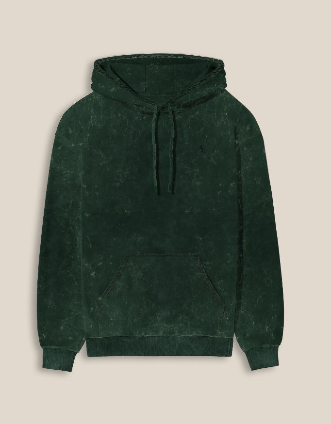 Unisex Acid Washed Hoodie Iconic_Bottle_Green_Front