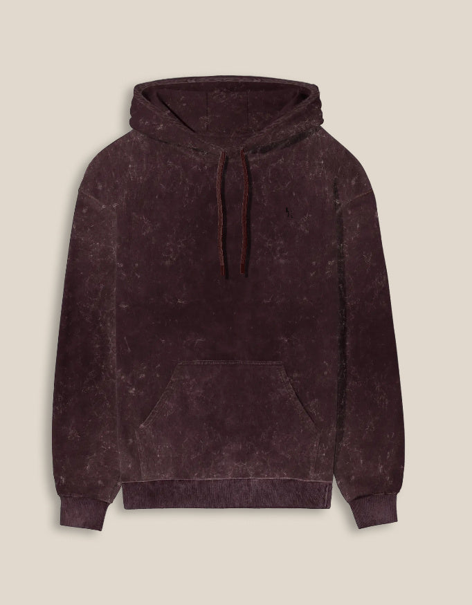 Unisex Acid Washed Hoodie Iconic_Maroon_Front