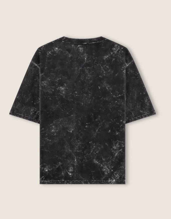 Unisex Acid Washed Oversized Tee_Black_Back
