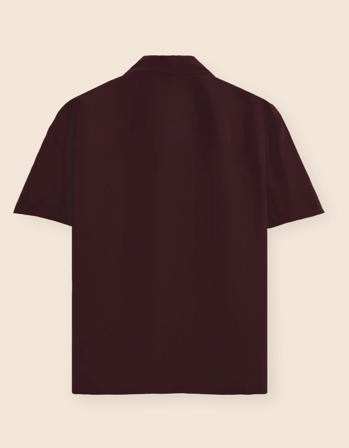 Unisex Oversized Shirt Iconic_Maroon_Back