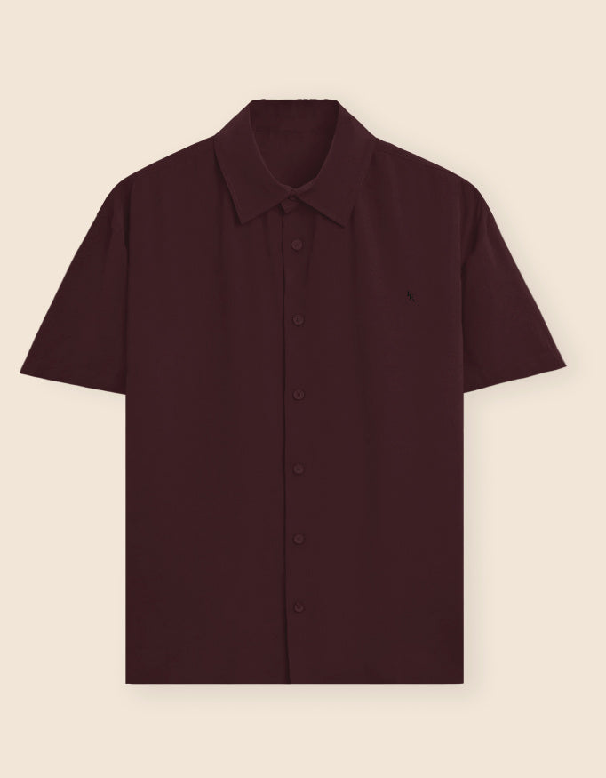 Unisex Oversized Shirt Iconic_Maroon_Front