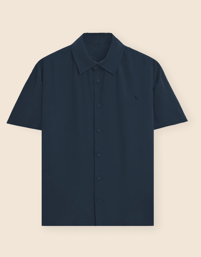 Unisex Oversized Shirt Iconic_Navy_Blue_Front