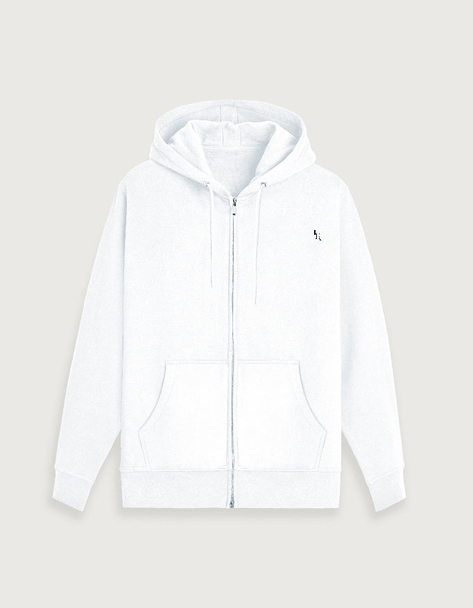 Unisex Zip Hoodie Iconic_White_Front