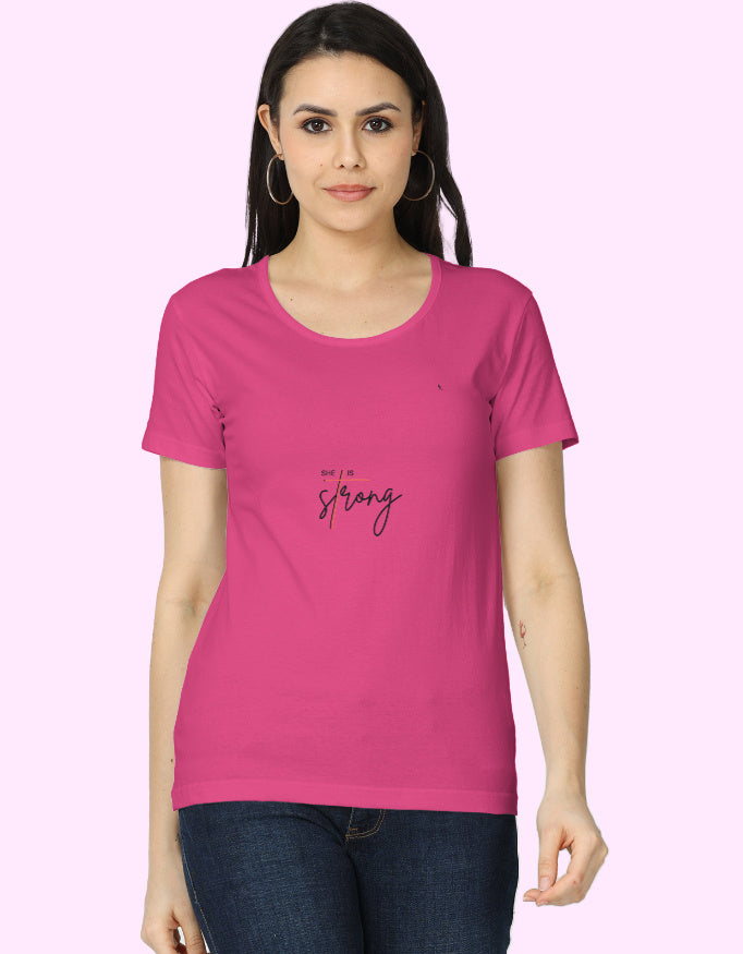 Women_Classic_Style_T-Shirt_Pink_Front