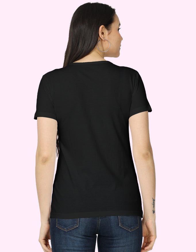 Women's Classic T-Shirt with Japanese Style_Black_Back