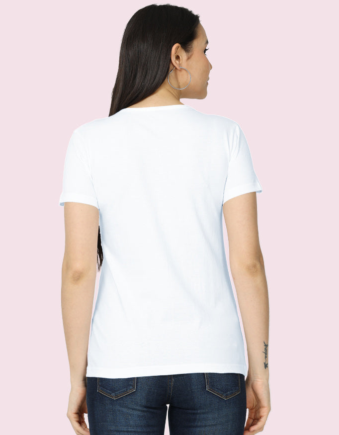 Women's Classic T-Shirt with Yoga Style_White_Back